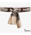 Leather Belt with kerchief ( 5cm) (choose the color of your scarf)