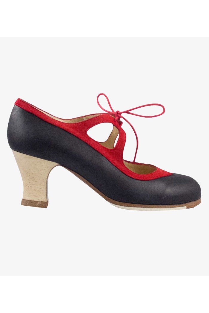 Zapatos de flamenco Profesionales modelo Zapatos de flamenco Candor negro-rojo