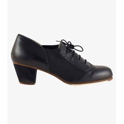 Chaussures professionnelles de flamenco Begoña Cervera modèle Chaussures de flamenco Picado (unisex) - Violet Clair - Daim - Bois Foncé - Cubano 5 cm - Normal Violet Clair