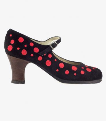 flamenco shoes professional for woman - Begoña Cervera - Topos Bordados (embroidered)