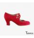 flamenco shoes professional for woman - Begoña Cervera - Cordonera Calado red suede carrete 