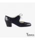 flamenco shoes professional for woman - Begoña Cervera - Cordoneria black suede black alligator cubano heel 
