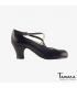 zapatos de flamenco profesionales personalizables - Begoña Cervera - Cruzado negro piel carrete 