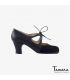 chaussures professionelles de flamenco pour femme - Begoña Cervera - Dulce cuir vernis et cuir noir carrete 