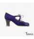 chaussures professionelles de flamenco pour femme - Begoña Cervera - Dulce peau de serpent et daim violet carrete bois foncé 