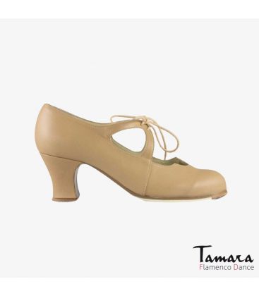 chaussures professionelles de flamenco pour femme - Begoña Cervera - Dulce cuir beige carrete 