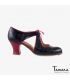 chaussures professionelles de flamenco pour femme - Begoña Cervera - Escote peau d'alligator noir et cuir rouge carrete 