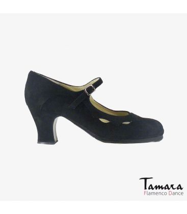 zapatos de flamenco profesionales personalizables - Begoña Cervera - Estrella ante negro carrete 