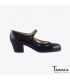 chaussures professionelles de flamenco pour femme - Begoña Cervera - Estrella cuir noir talon cubano 