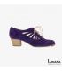 flamenco shoes professional for woman - Begoña Cervera - Ingles Calado purple suede cubano wood heel 