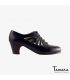 chaussures professionelles de flamenco pour femme - Begoña Cervera - Ingles Calado cuir noir talon classique 5cm