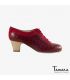 flamenco shoes professional for woman - Begoña Cervera - Ingles Coco red suede and bordeaux alligator classic wood 5cm heel 