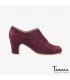 chaussures professionelles de flamenco pour femme - Begoña Cervera - Ingles Bordado (broderie) daim bordeaux talon classique 
