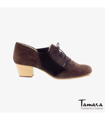 flamenco shoes for man - Begoña Cervera - Picado Man black brown suede wood heel 
