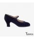 flamenco shoes professional for woman - Begoña Cervera - Plisado black suede carrete 