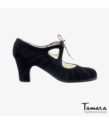 chaussures professionelles de flamenco pour femme - Begoña Cervera - Primor daim noir talon classique 