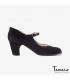 zapatos de flamenco profesionales personalizables - Begoña Cervera - Salon Correa ante negro tacon clasico 