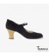 chaussures professionelles de flamenco pour femme - Begoña Cervera - Salon Correa daim noir carrete bois
