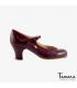 flamenco shoes professional for woman - Begoña Cervera - Salon Correa II bordeaux leather and suede carrete