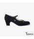 zapatos de flamenco profesionales personalizables - Begoña Cervera - Salon Correa II ante negro tacon clasico 5cm