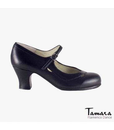 chaussures professionelles de flamenco pour femme - Begoña Cervera - Salon Correa II cuir noir carrete 