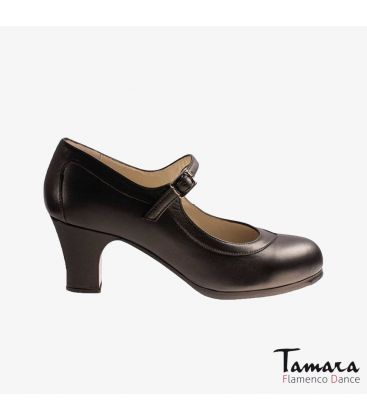 flamenco shoes professional for woman - Begoña Cervera - Salon Correa black leather carrete 