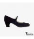 chaussures professionelles de flamenco pour femme - Begoña Cervera - Salon Correa daim noir talon classique 5cm 