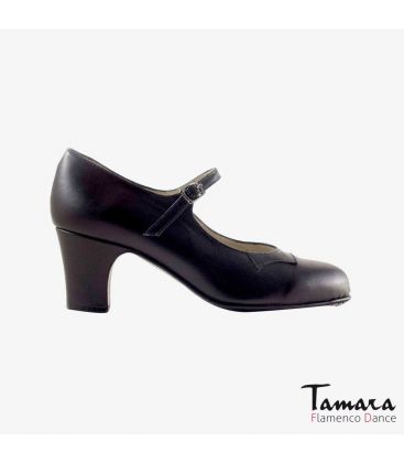 zapatos de flamenco para ensayo semiprofesionales - Begoña Cervera - Semiprofesional Begoña Cervera negro piel tacon clasico 