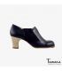 zapatos de flamenco profesionales personalizables - Begoña Cervera - Suave Señora piel negro tacón clásico madera 