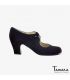 chaussures professionelles de flamenco pour femme - Begoña Cervera - Tablas daim noir talon classique 