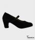 zapatos de flamenco para ensayo semiprofesionales - - Semiprofesional Básico - Ante con Correa