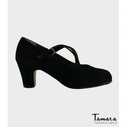 Chaussures de flamenco pour la pratique Tamara modèle Chaussures de flamenco Semi-professionnelle Supérieur TAMARA - Daim Croisé - Daim Noir