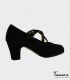 trainning flamenco shoes semiprofessional - - High Semiprofessional Suede - Crossed TAMARA