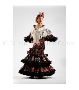 trajes de flamenca 2015 mujer - Roal - Quetama Negro con Flores