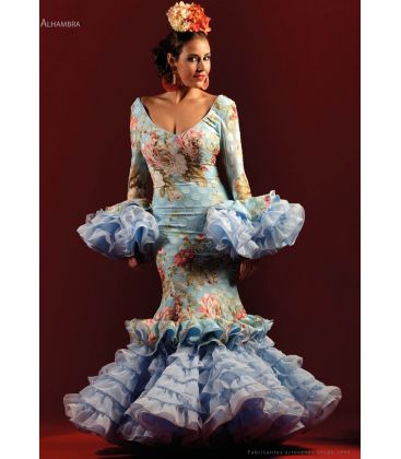 trajes de flamenca 2019 mujer - Vestido de flamenca TAMARA Flamenco - Traje de flamenca Alhambra celeste