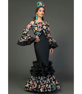 trajes de flamenca 2018 mujer - Aires de Feria - Traje de gitana Pensamiento estampado