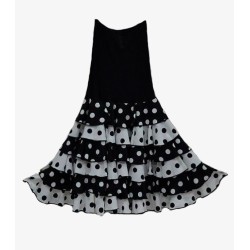 Faldas flamencas MUJER modelo Zingara con Lunares - Lycra y koshivo Negro con lunares rojos y negros