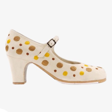Zapatos de flamenco Profesionales Begoña Cervera modelo Zapatos de flamenco Topos Bordados