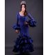 robes de flamenco 2018 femme - Vestido de flamenca TAMARA Flamenco - Robe de flamenca Estepona Bleu Dentelle