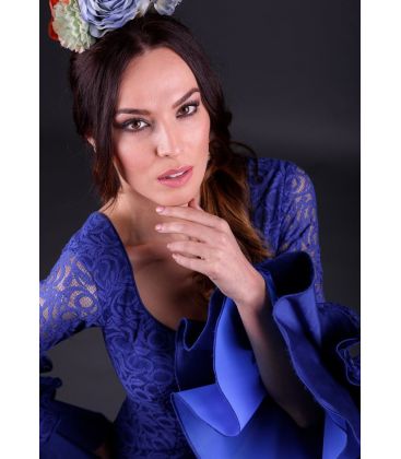 trajes de flamenca 2018 mujer - Vestido de flamenca TAMARA Flamenco - Traje de flamenca Estepona encaje azulina