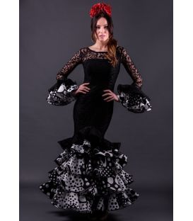 woman flamenco dresses 2019 - Roal - Flamenca dress Estepona Lunares