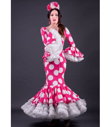 trajes de flamenca 2019 mujer - Vestido de flamenca TAMARA Flamenco - Vestido de flamenca Garbo Lunar Blanco