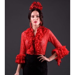 Blouses de flamenco Roal modèle Coral blouse - Dentelle Rouge