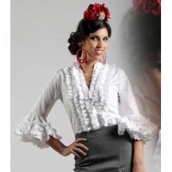 Camisas y Blusas Flamencas Roal modelo Camisa Blusa flamenca Nadir Blanco