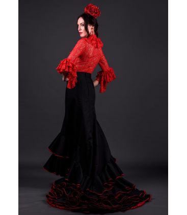 tailed gown bata de cola - Faldas de flamenco a medida / Custom flamenco skirts - Basic Tailed Gown - 4 flounces
