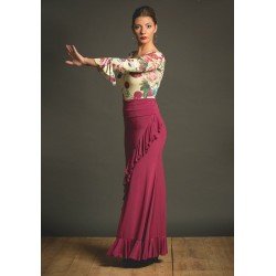 Jupes flamenco FEMME modèle Jupe flamenco Jupe Valeria - Tricot élastique Noir