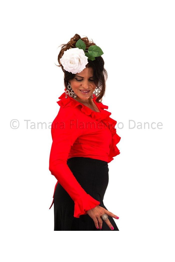 Body/Camiseta flamenca MUJER modelo Chupita Poderio - Lycra Rojo