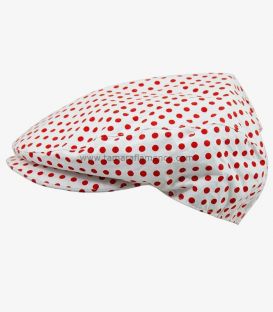 Country Cap - White with Red Polka-Dots
