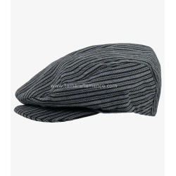 Bérets (casquettes) modèle Béret andalou - Gris avec des lignes noires 