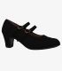 zapatos de flamenco para ensayo semiprofesionales - - Semiprofesional Básico 2 Correas - Ante